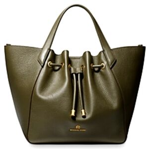 Michael Michael Kors Phoebe olive green leather tote